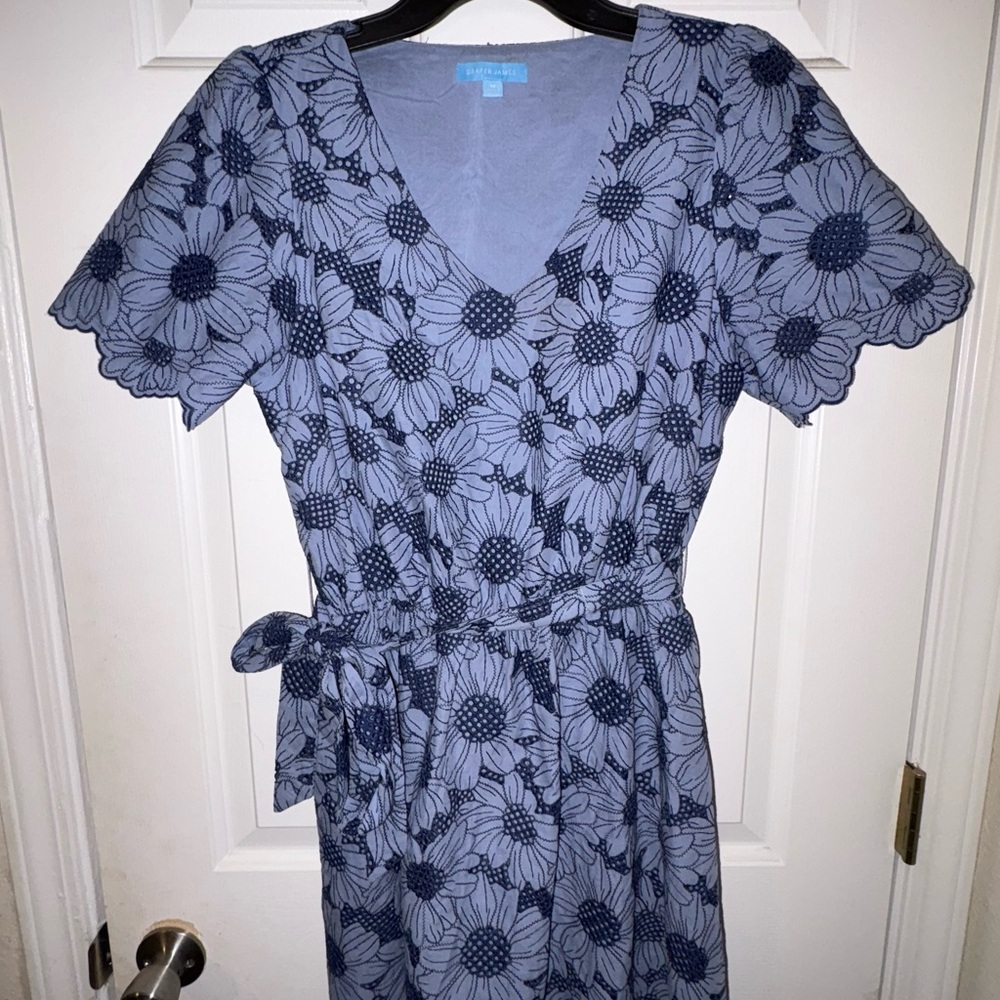 Draper James Blue Floral Midi Dress